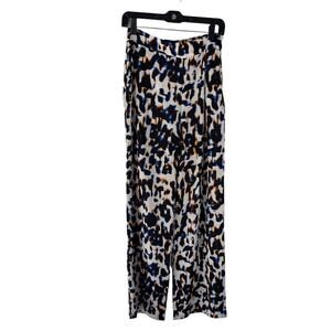 Wayfe Women's Size Large Tall Printed Flowy Wide Leg High Rise Pants